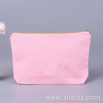 Blank cotton canvas custom logo makeup cosmetic bags